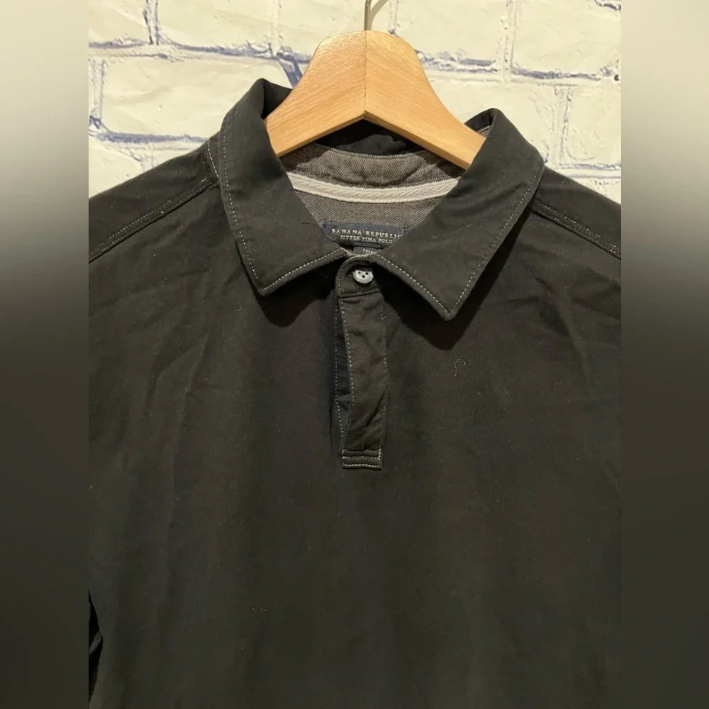Banana Republic Fitted Pima Polo Womens L Golf Activewear Cotton Casual Shirt